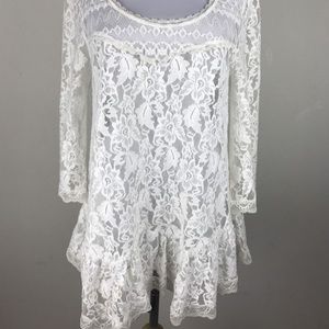 Free people white floral lace